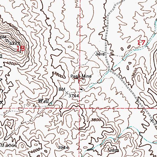 Topographic Map of Pearl Mine, AZ