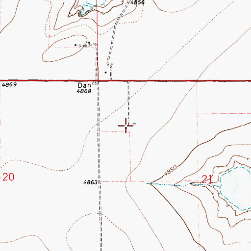 Topographic Map of Rush (historical), NM