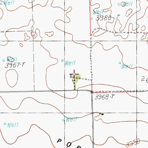 Topographic Map of Purchell, NM