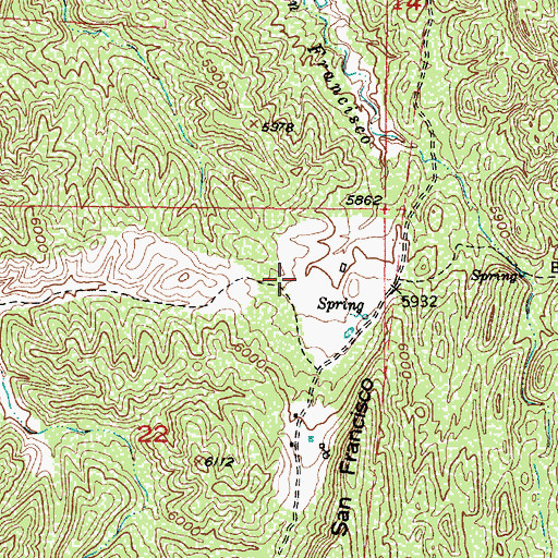 Topographic Map of El Rancho de San Francisco, NM