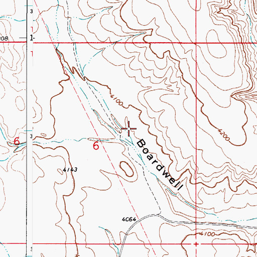 Topographic Map of Boardwell Canyon, NM