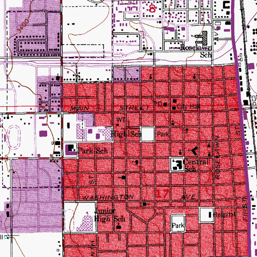 Topographic Map of City Park, NM