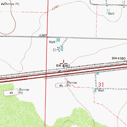 Topographic Map of 10094 Water Well, NM