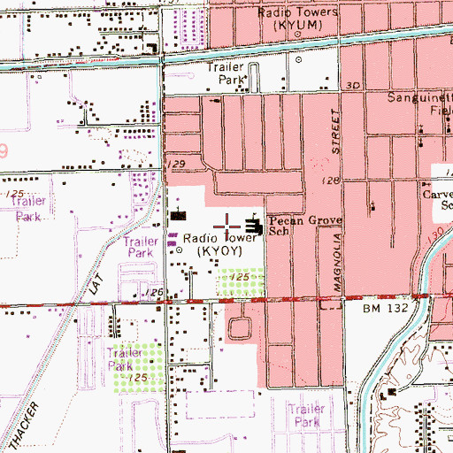 Topographic Map of Pecan Grove Elementary School, AZ