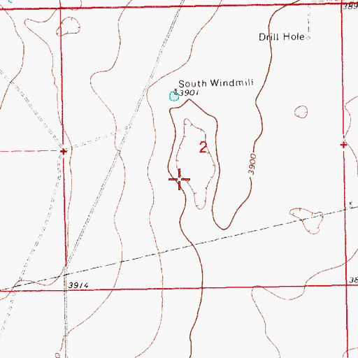 Topographic Map of 10824 Water Well, NM