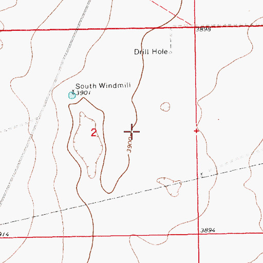 Topographic Map of 12709 Water Well, NM