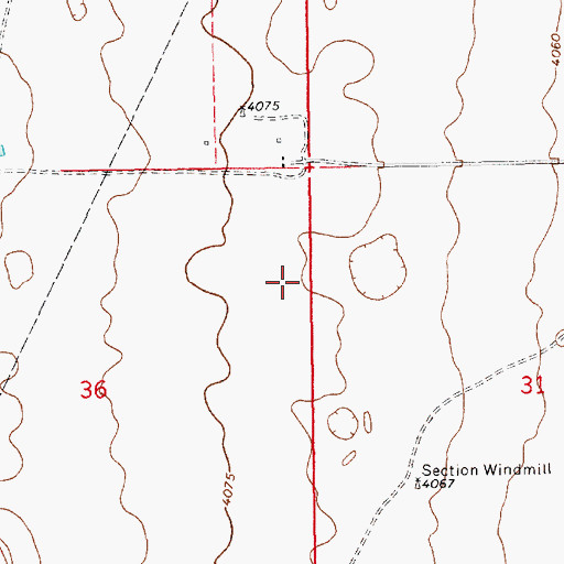 Topographic Map of 10700 Water Well, NM