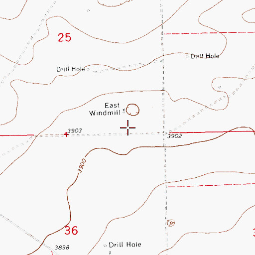 Topographic Map of 13399 Water Well, NM