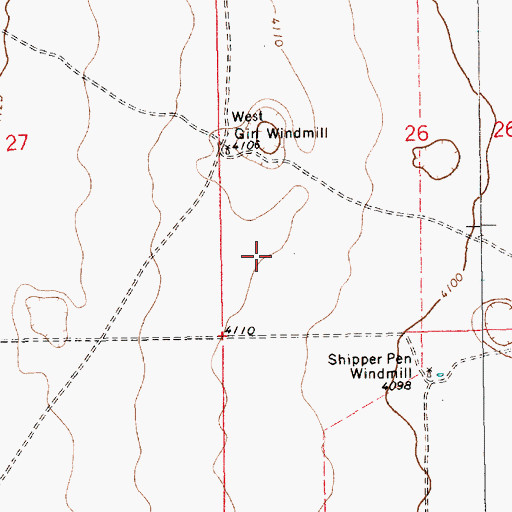 Topographic Map of 10701 Water Well, NM