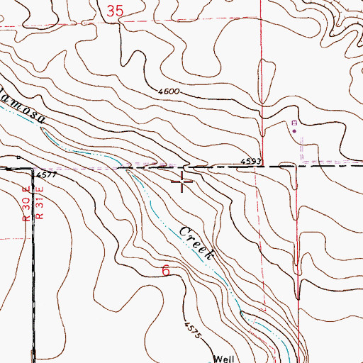 Topographic Map of 10724 Water Well, NM