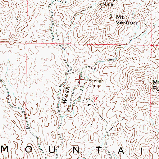 Topographic Map of Pechan Camp, AZ