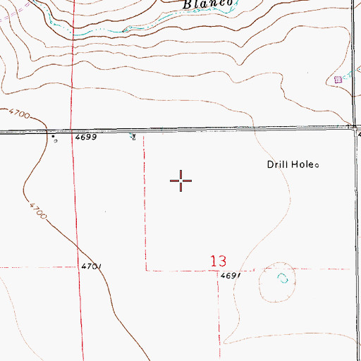 Topographic Map of 10513 Water Well, NM