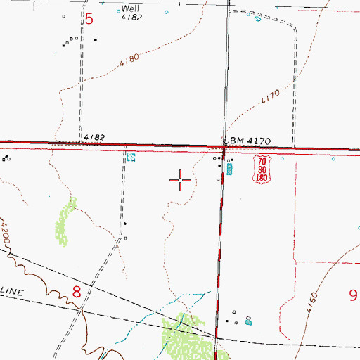 Topographic Map of 10107 Water Well, NM