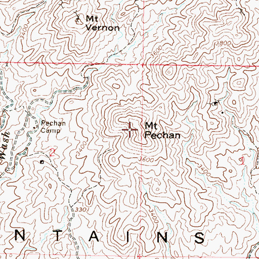Topographic Map of Mount Pechan, AZ