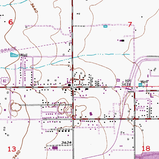 Topographic Map of 08075 Water Well, NM