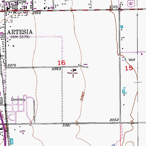 Topographic Map of 10088 Water Well, NM
