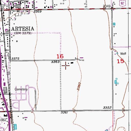Topographic Map of 71072 Water Well, NM
