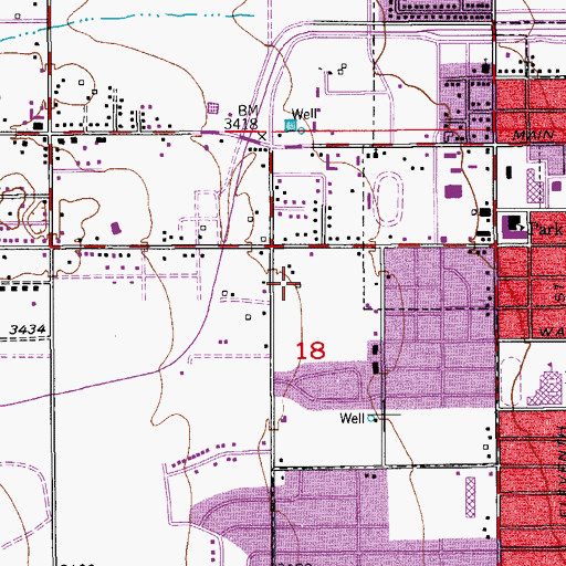 Topographic Map of 71107 Water Well, NM