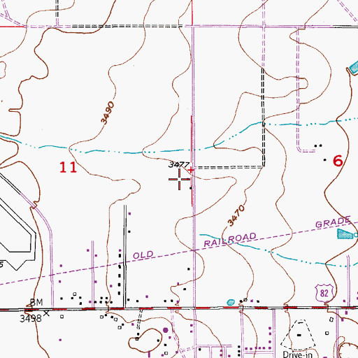 Topographic Map of 71061 Water Well, NM