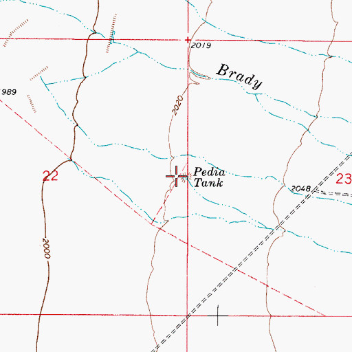 Topographic Map of Pedia Tank, AZ