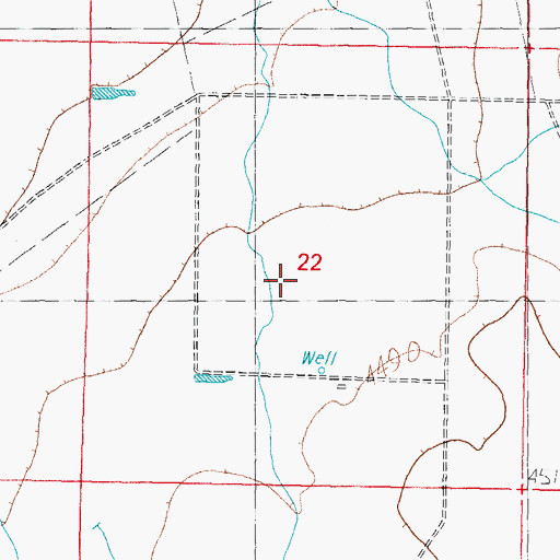 Topographic Map of 10451 Water Well, NM