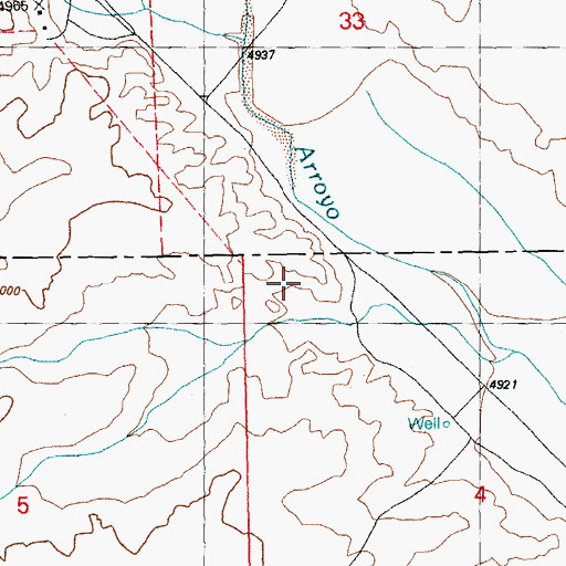 Topographic Map of 01315 Water Well, NM