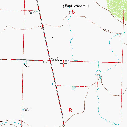 Topographic Map of 10365 Water Well, NM