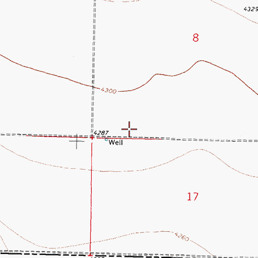 Topographic Map of 10432 Water Well, NM
