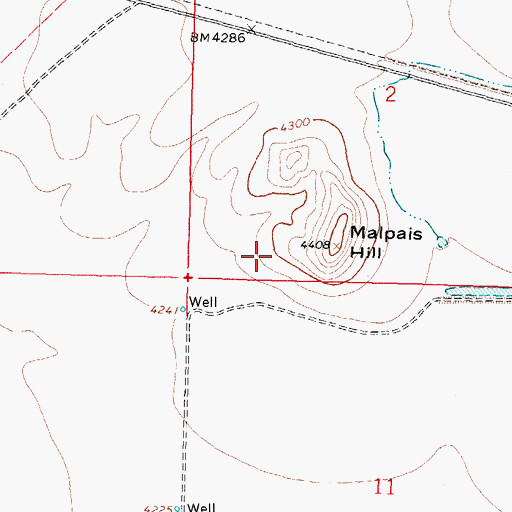 Topographic Map of 10438 Water Well, NM