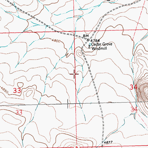Topographic Map of 01485 Water Well, NM