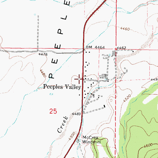 Topographic Map of Peeples Valley, AZ