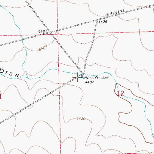 Topographic Map of 01430 Water Well, NM
