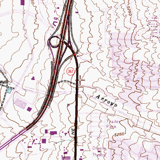Topographic Map of Far North Shopping Center, NM