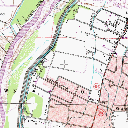 Topographic Map of Rio Grande Nature Center State Park, NM