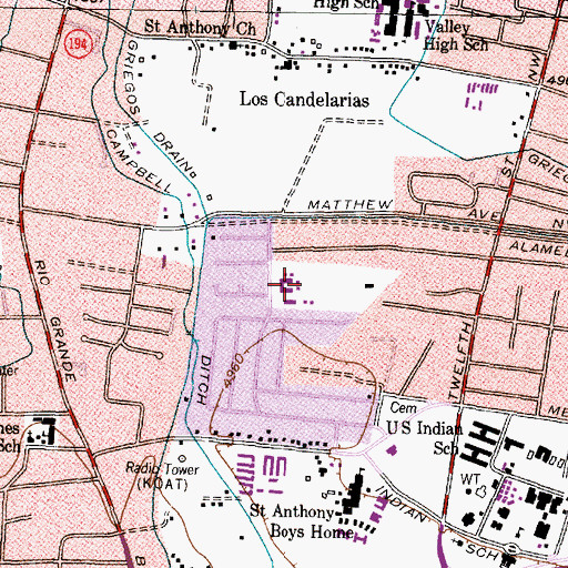 Topographic Map of Cochiti Elementary School, NM