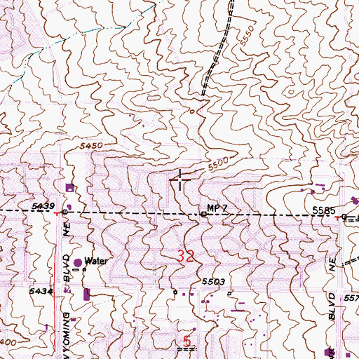 Topographic Map of Osuna Elementary School, NM