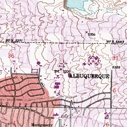 Topographic Map of North Hills Shopping Center, NM