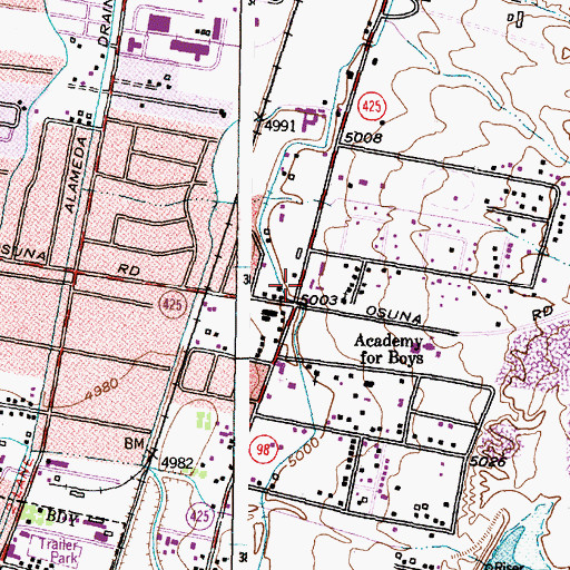 Topographic Map of Genestown Plaza Shopping Center, NM