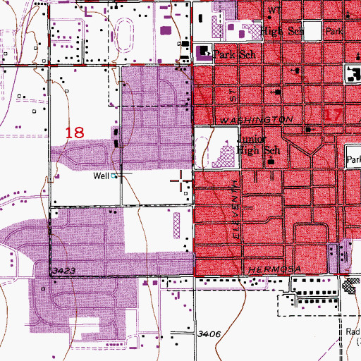 Topographic Map of Western College Methodist Epsicopal Church South (historical), NM