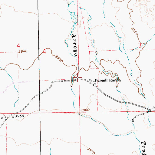 Topographic Map of Purcell, NM
