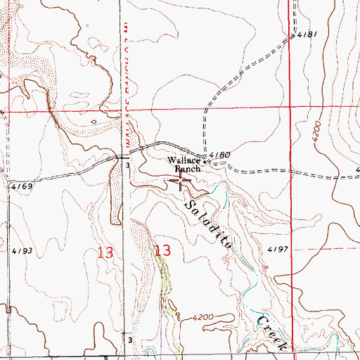 Topographic Map of Wallace, NM