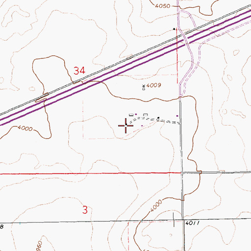 Topographic Map of Adams, NM