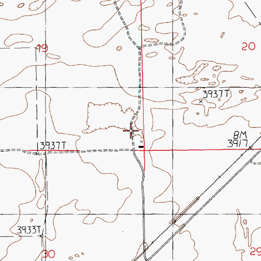 Topographic Map of Meeks, NM