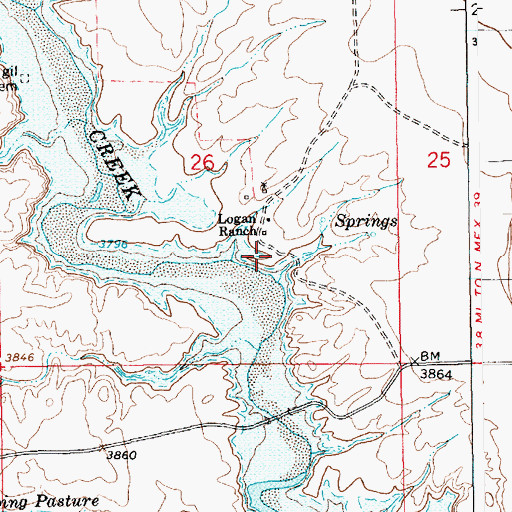 Topographic Map of Cluck, NM