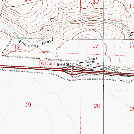 Topographic Map of 234-Flying C Interchange, NM