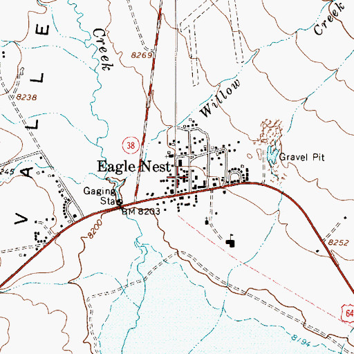 Topographic Map of Eagle Nest Public Library, NM
