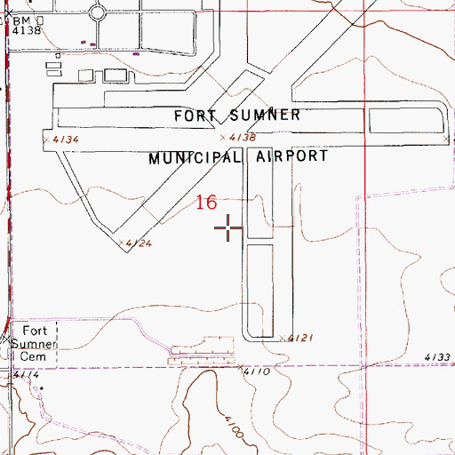 Topographic Map of Fort Sumner Public Library, NM