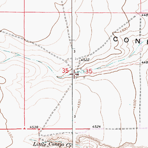 Topographic Map of 10833 Water Well, NM