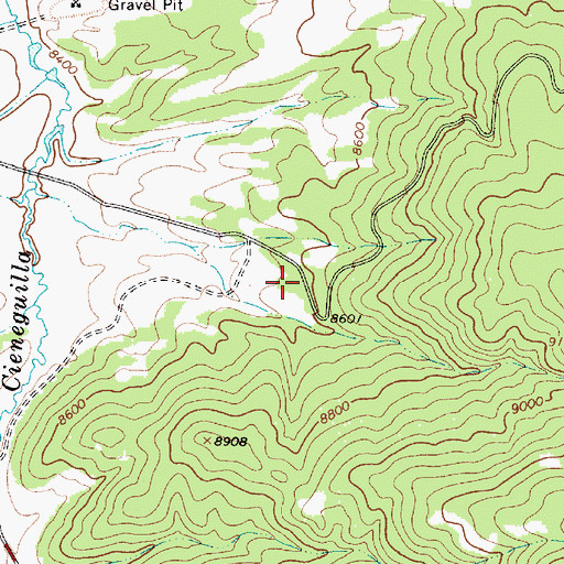 Topographic Map of Fat City Ski Trail, NM