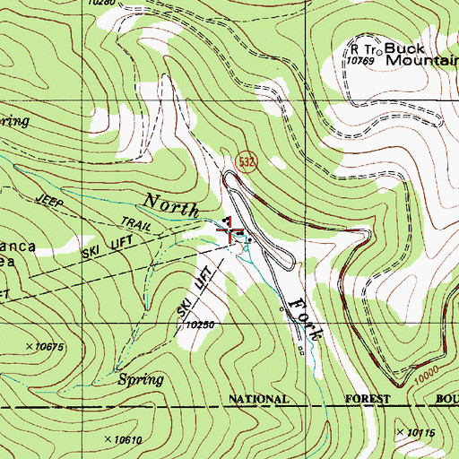 Topographic Map of Buckhorn Ski Trail, NM